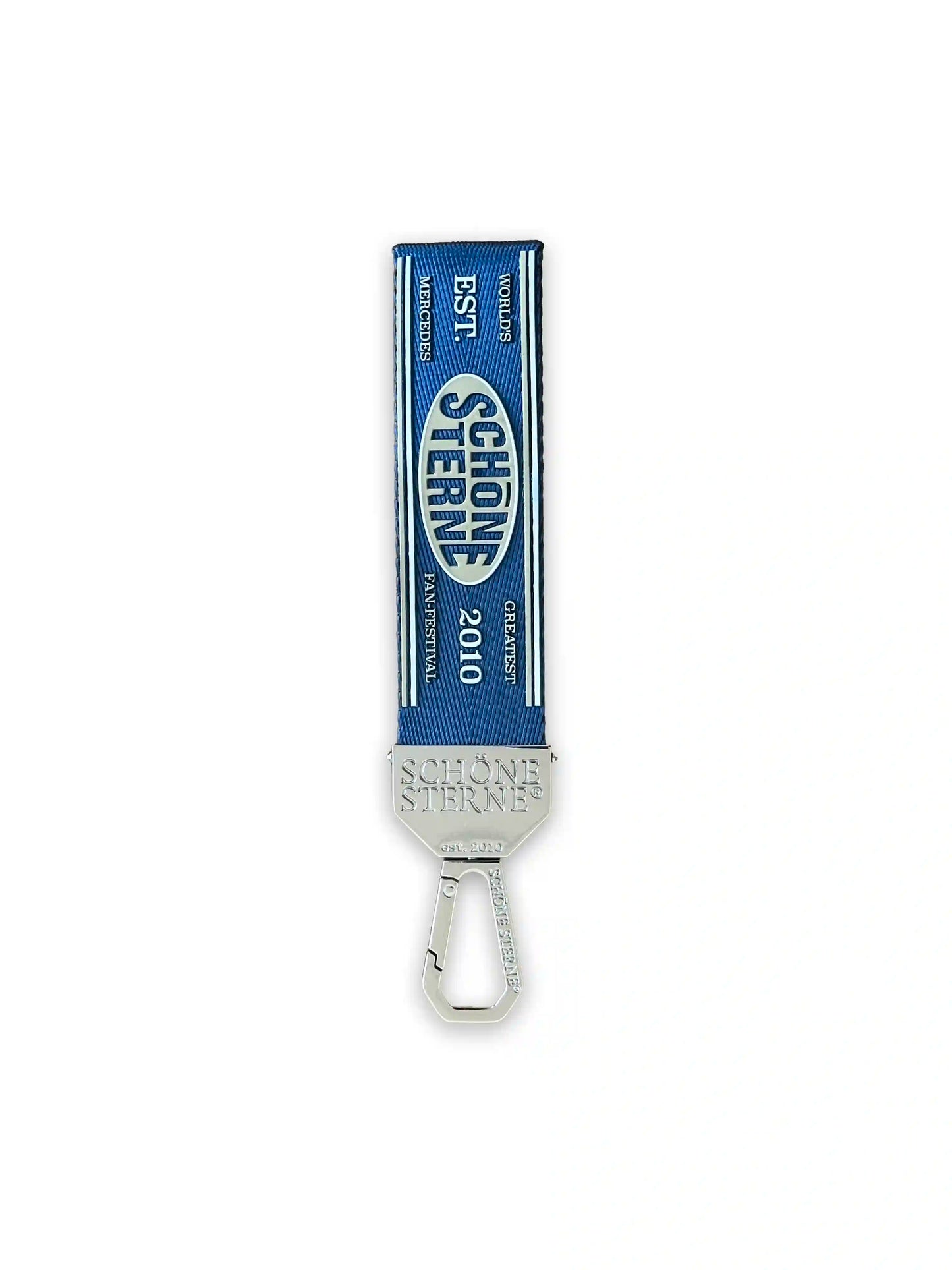 Mercedes Benz Lanyard in blau mit 3D Silikon Logo – Schlüsselband mit gravierten Haken