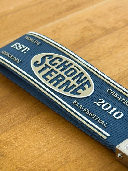 Mercedes Benz Lanyard in blau mit 3D Print Schoene Sterne Silikon Logo 